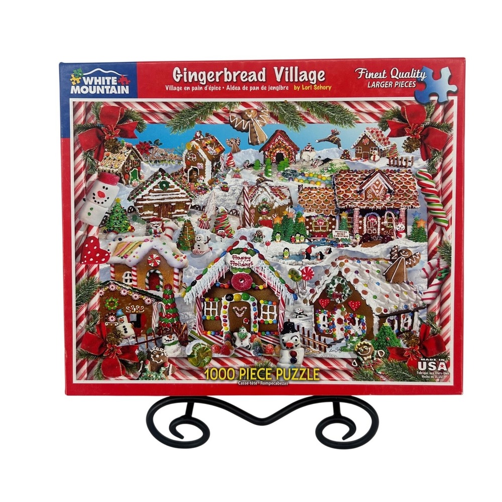 White Mountain Gingerbread Village 1000 Piece Puzzle Lori Schory Christmas